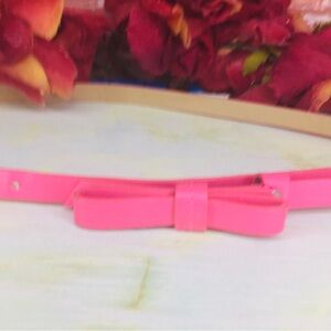 Slim Retro Pink Bow Belt